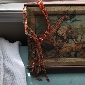 Beautiful red agate necklace!  Brand new.